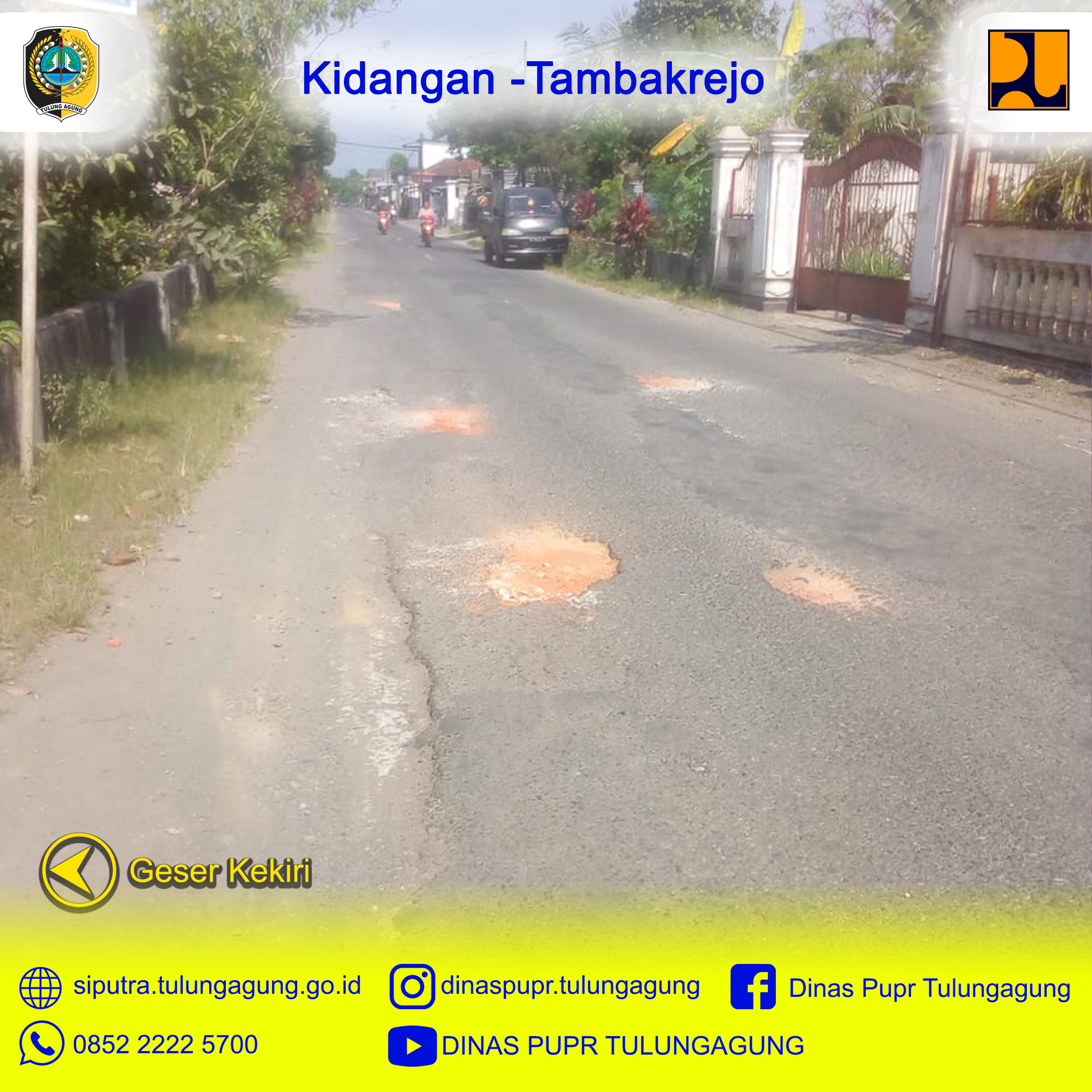 menambal jalan berlubang ruas kidangan- tambakrejo