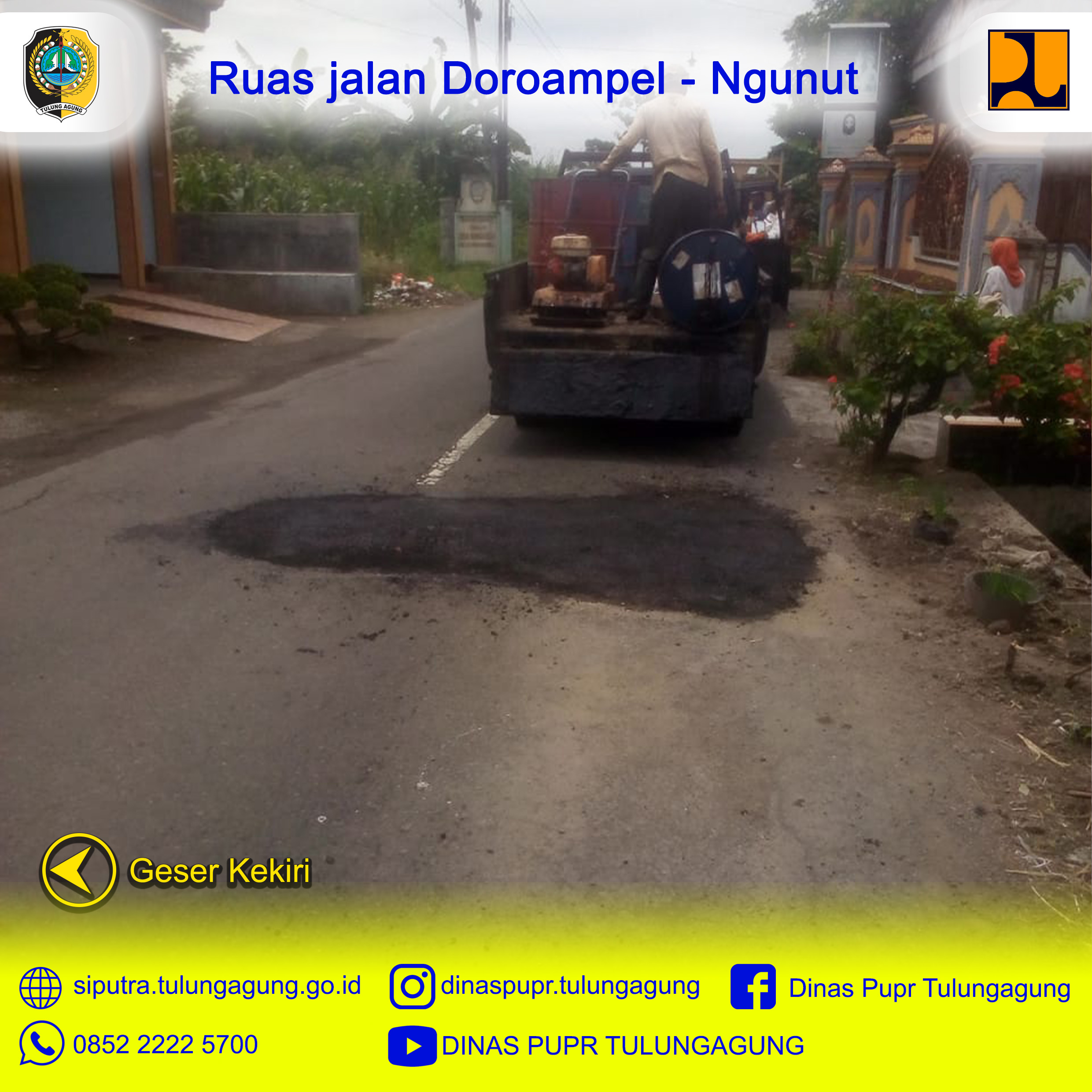 Menambal jalan  berlubang doroampel- ngunut