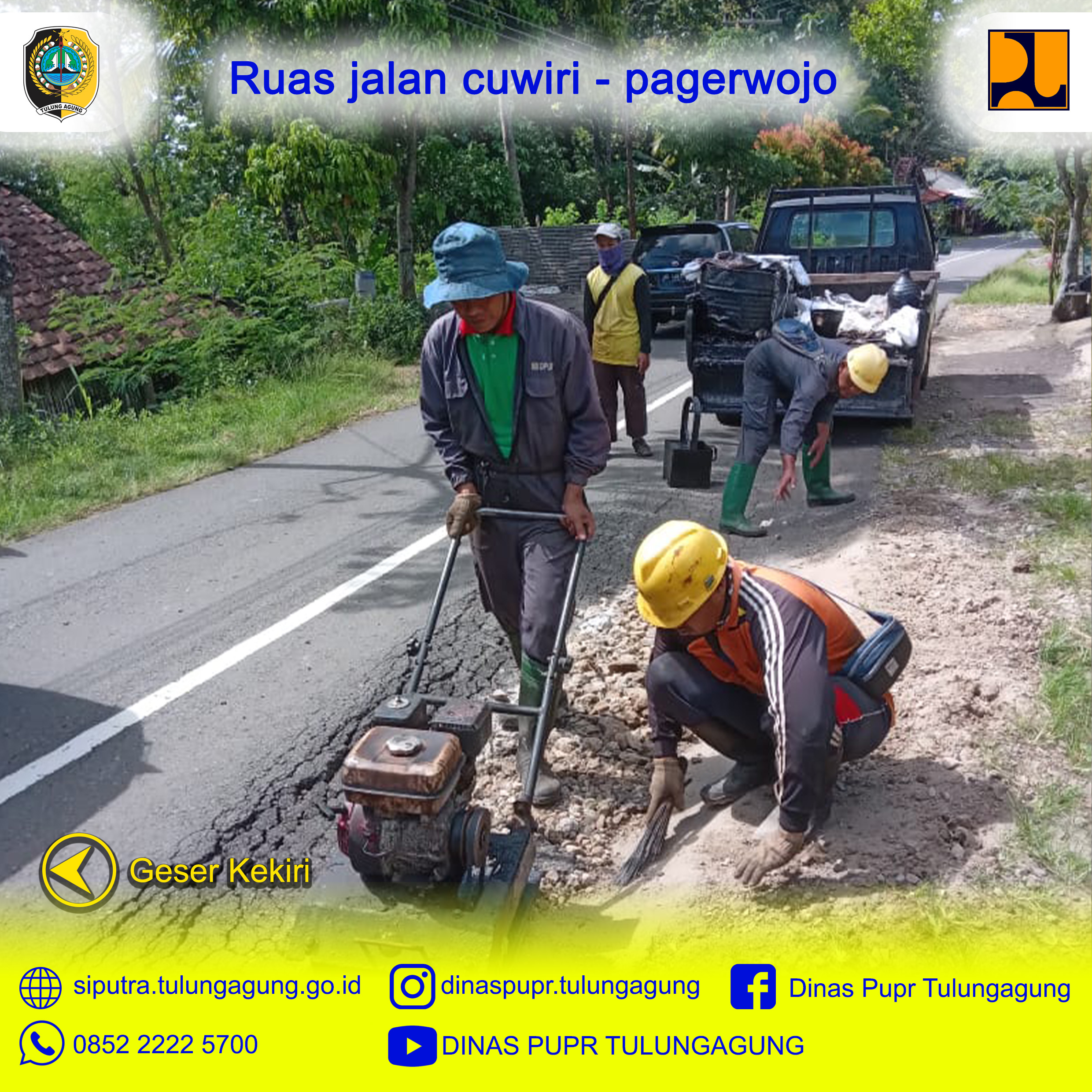 Tambal Jalan Berlubang Ruas Cuwiri- Pagerwojo