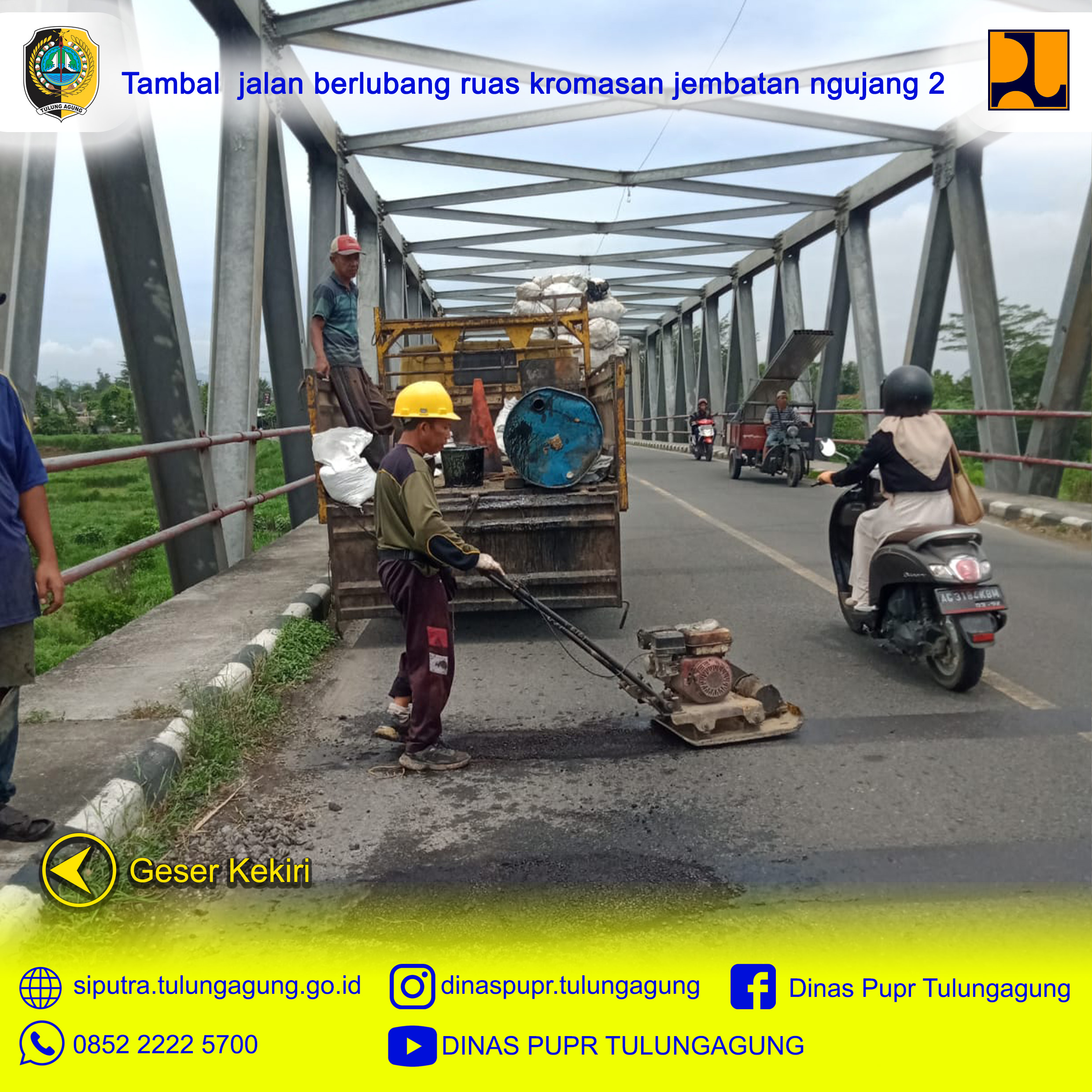 Tambal  jalan berlubang ruas kromasan jembatan ngujang  2