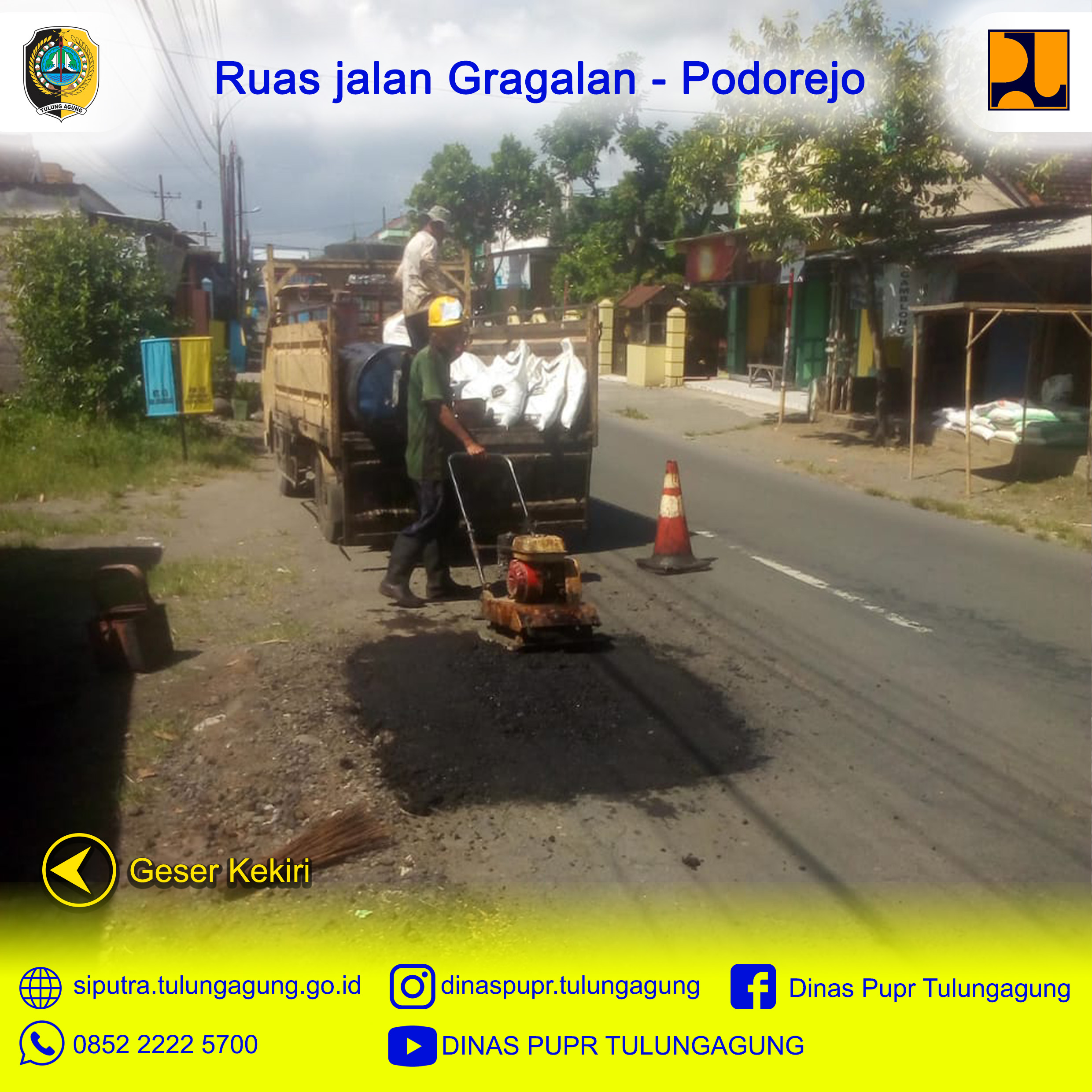 Menambal Jalan Berlubang Ruas Gragalan - Podorejo