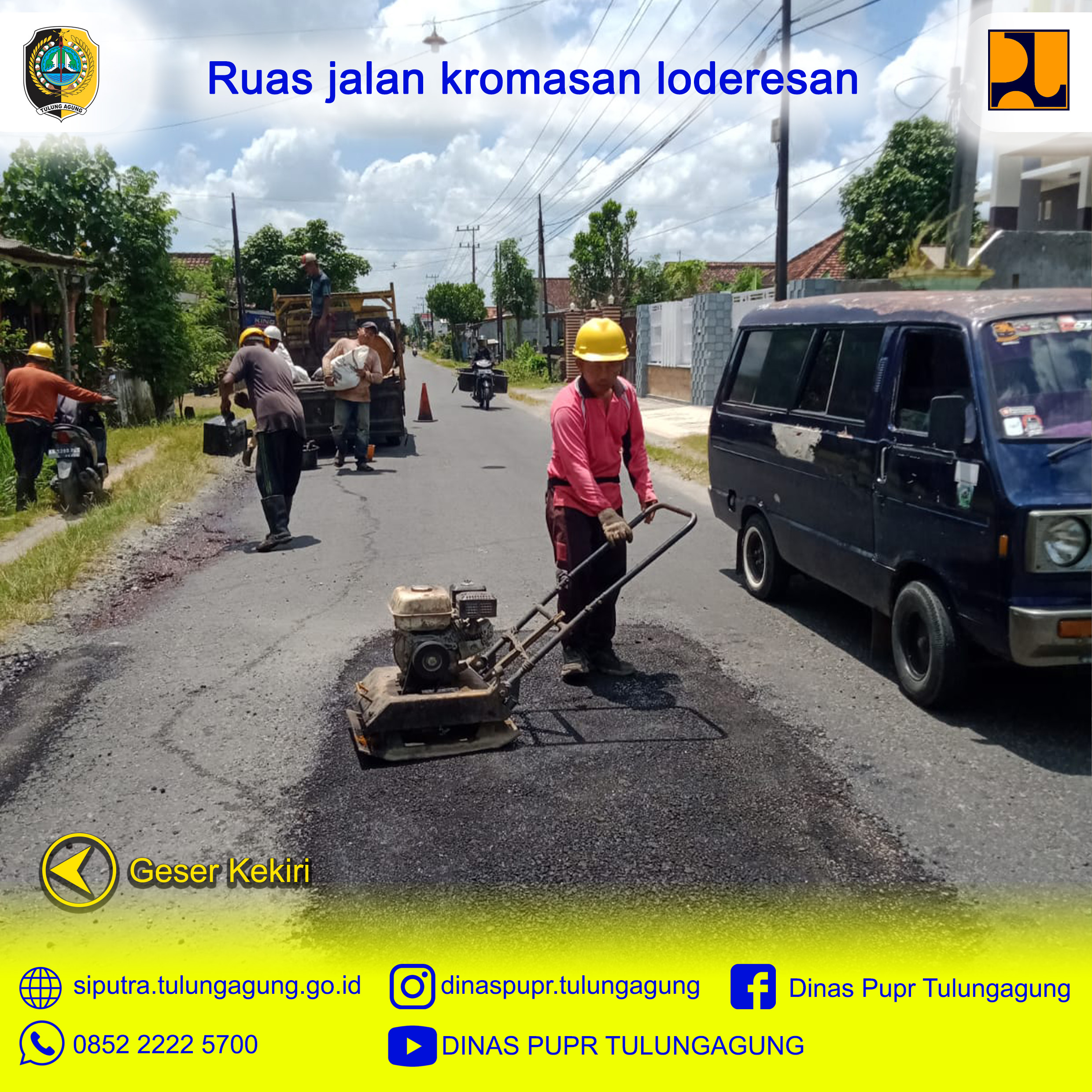 tambal jalan berlubang ruas Kromasan-Loderesan