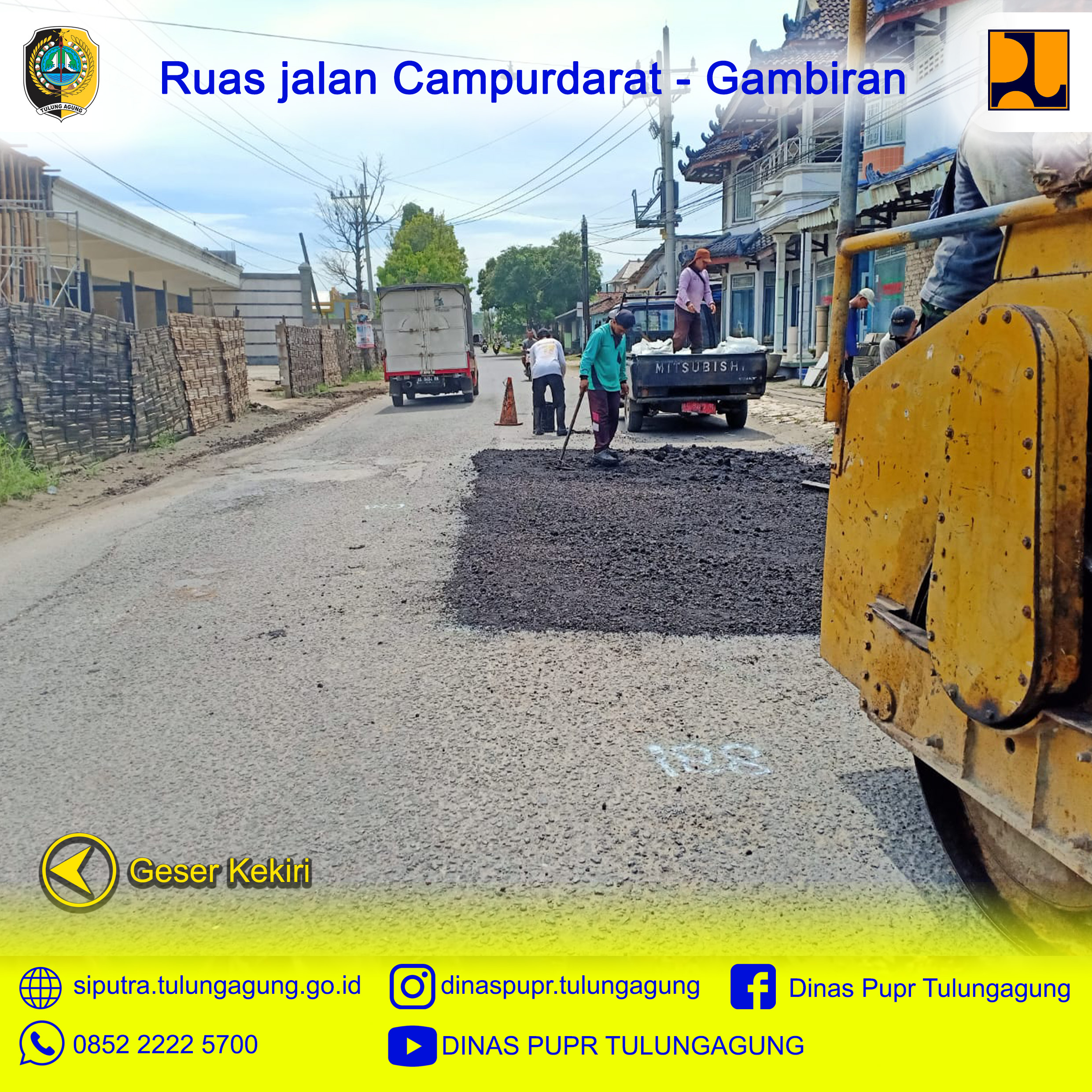 Tambal lubang di ds. Gamping pada ruas jln Campurdarat - Gambiran